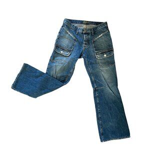 Hudson Vintage Men's Bootcut Button Fly Jean Slim 34